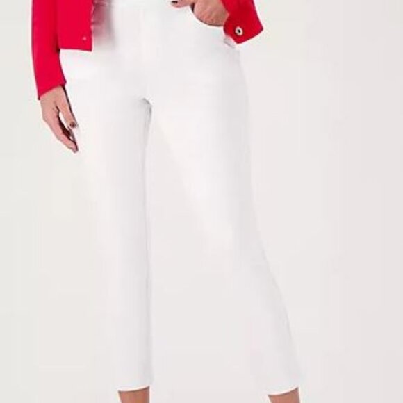 Belle by Kim Gravel Petite Ponte 5 Pocket Slim Cropped Pants - Picture 1 of 3